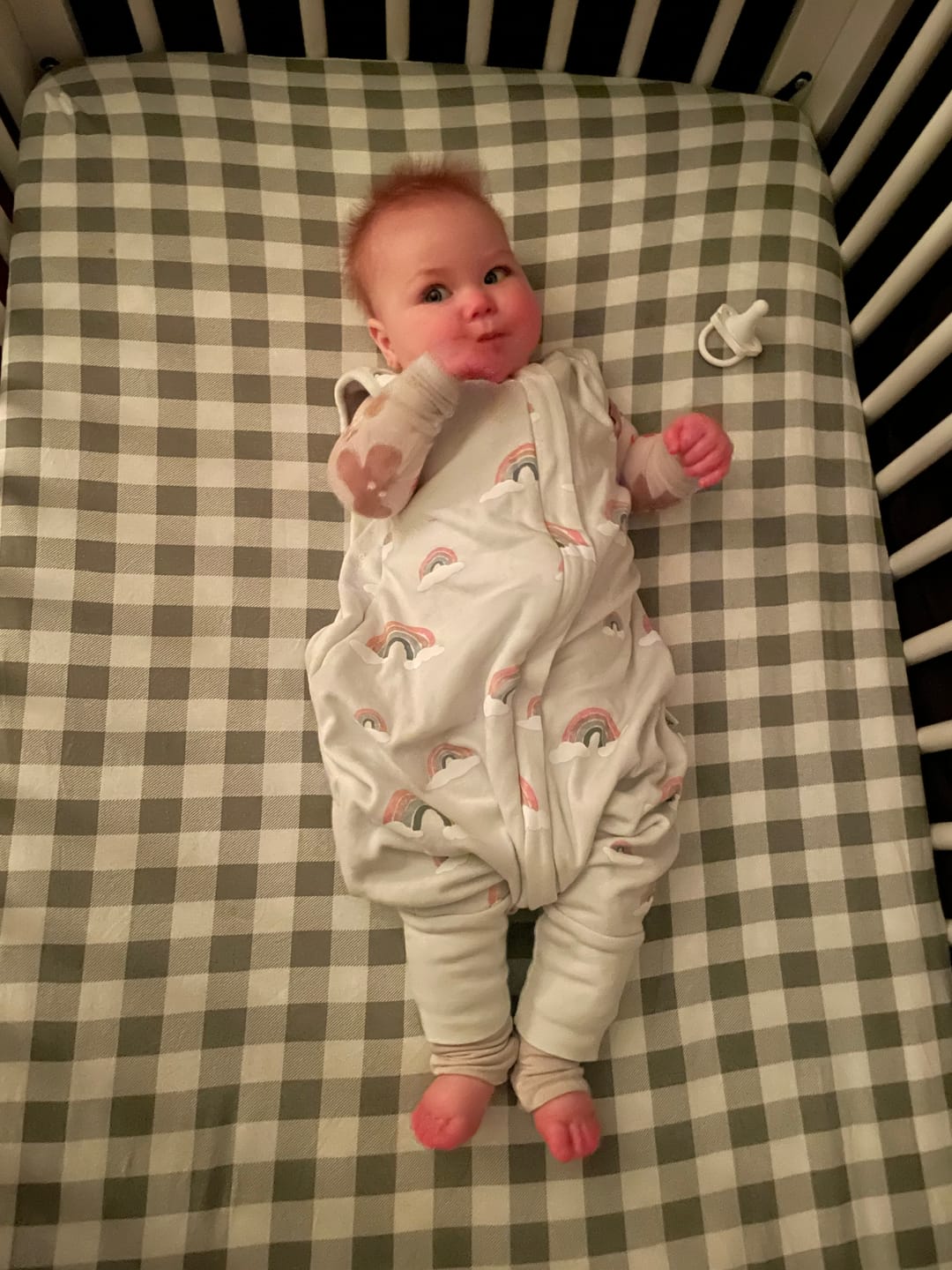 Customer photo review of 4 Season® Baby Sleep Bag with Feet, Merino Wool & Organic Cotton, Rainbow