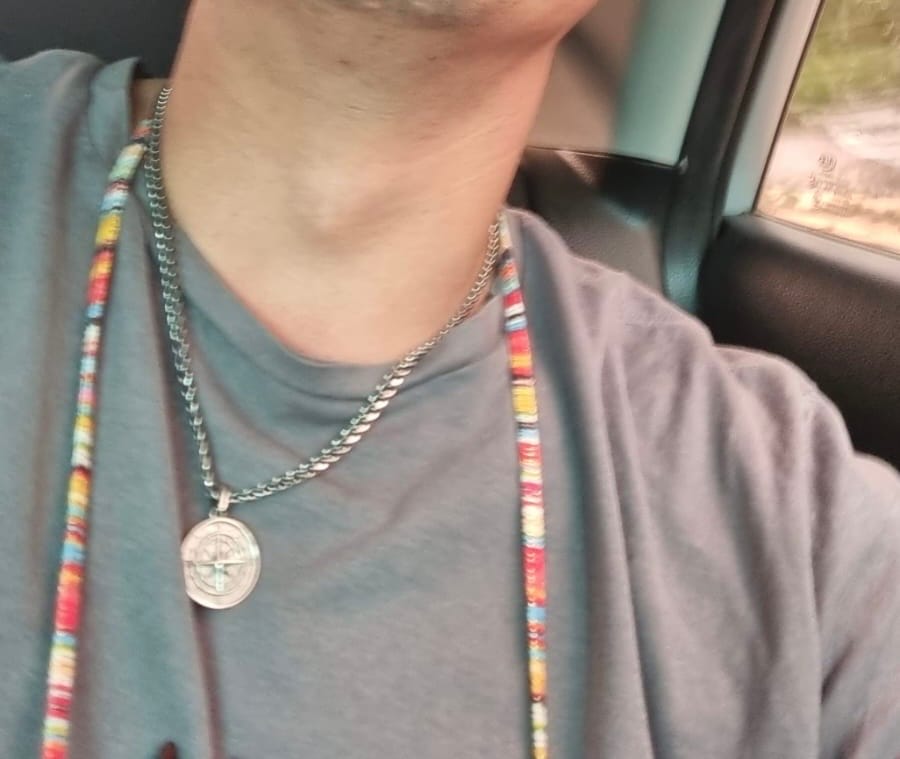 Customer photo review of Compass Pendant