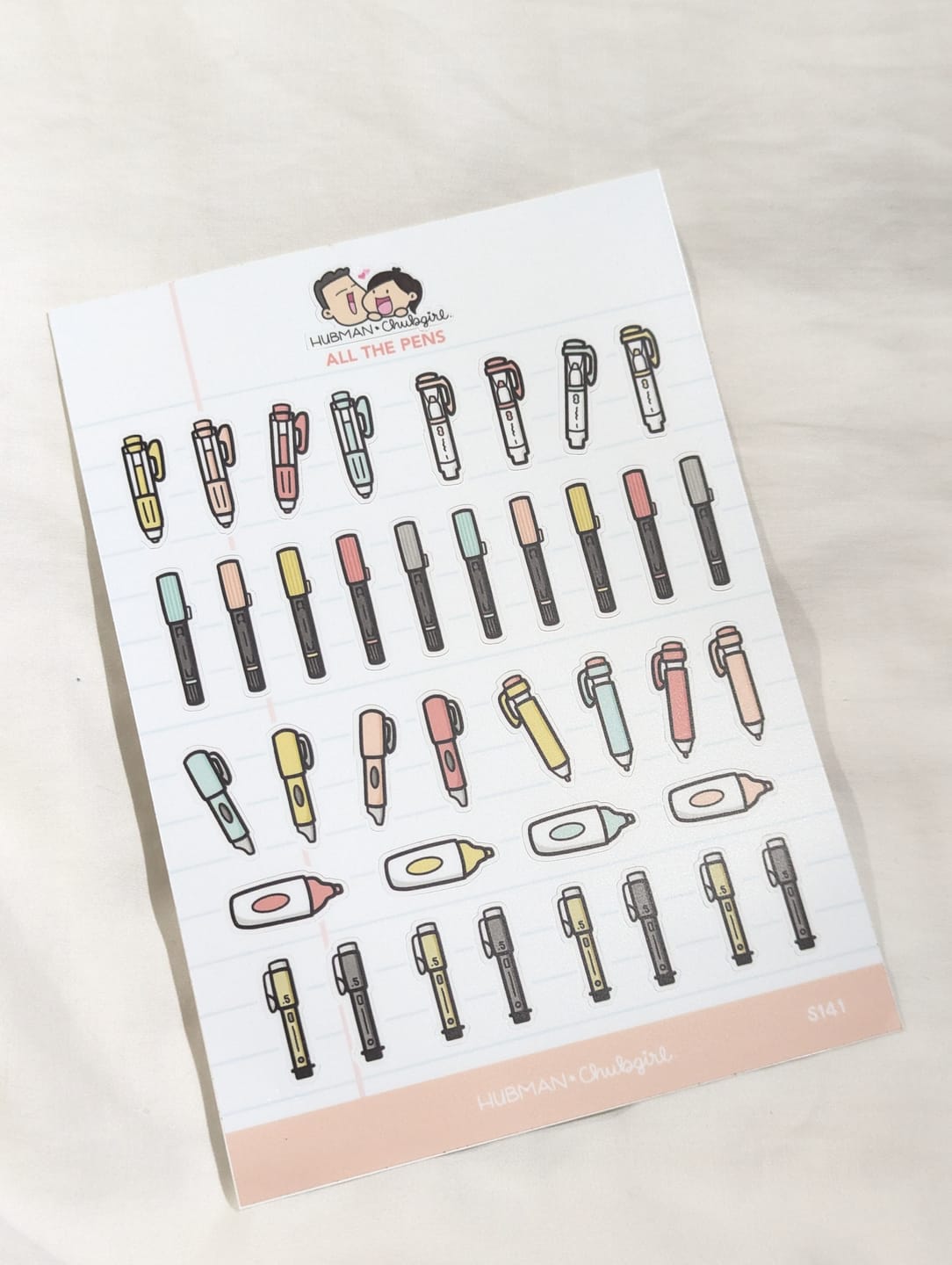 Customer photo review of Sticker Sheet - All the Pens Pink