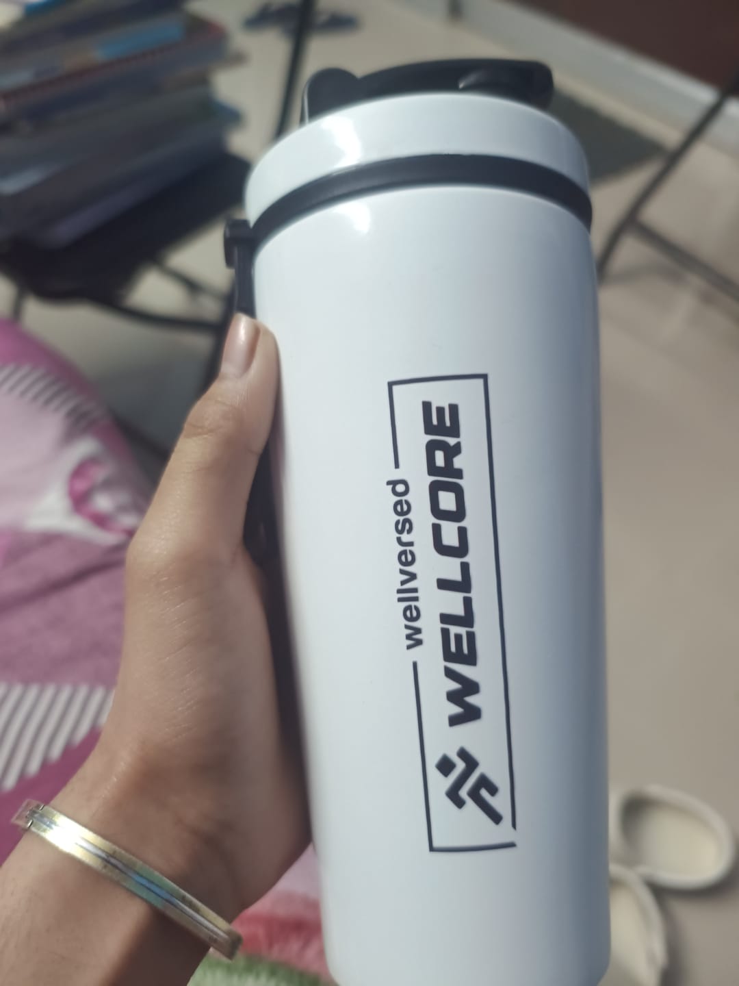 Customer photo review of Wellcore - Micronised Creatine Monohydrate (83 Servings, Fruit Fusion) + Premium Steel Shaker