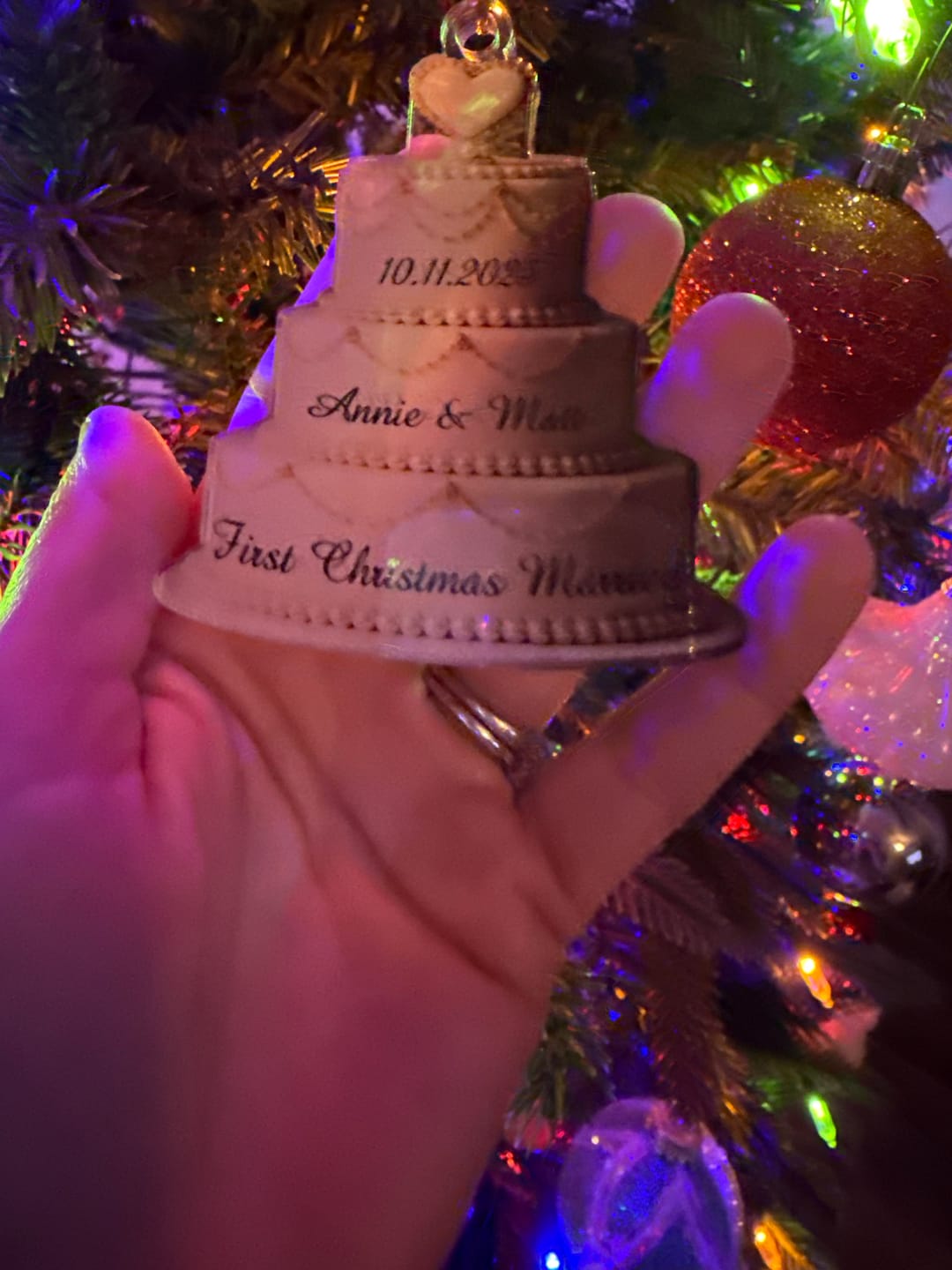 Customer photo review of Our Love Story, Freshly Baked - Personalized Acrylic Ornament, Anniversary Christmas Wedding Gifts