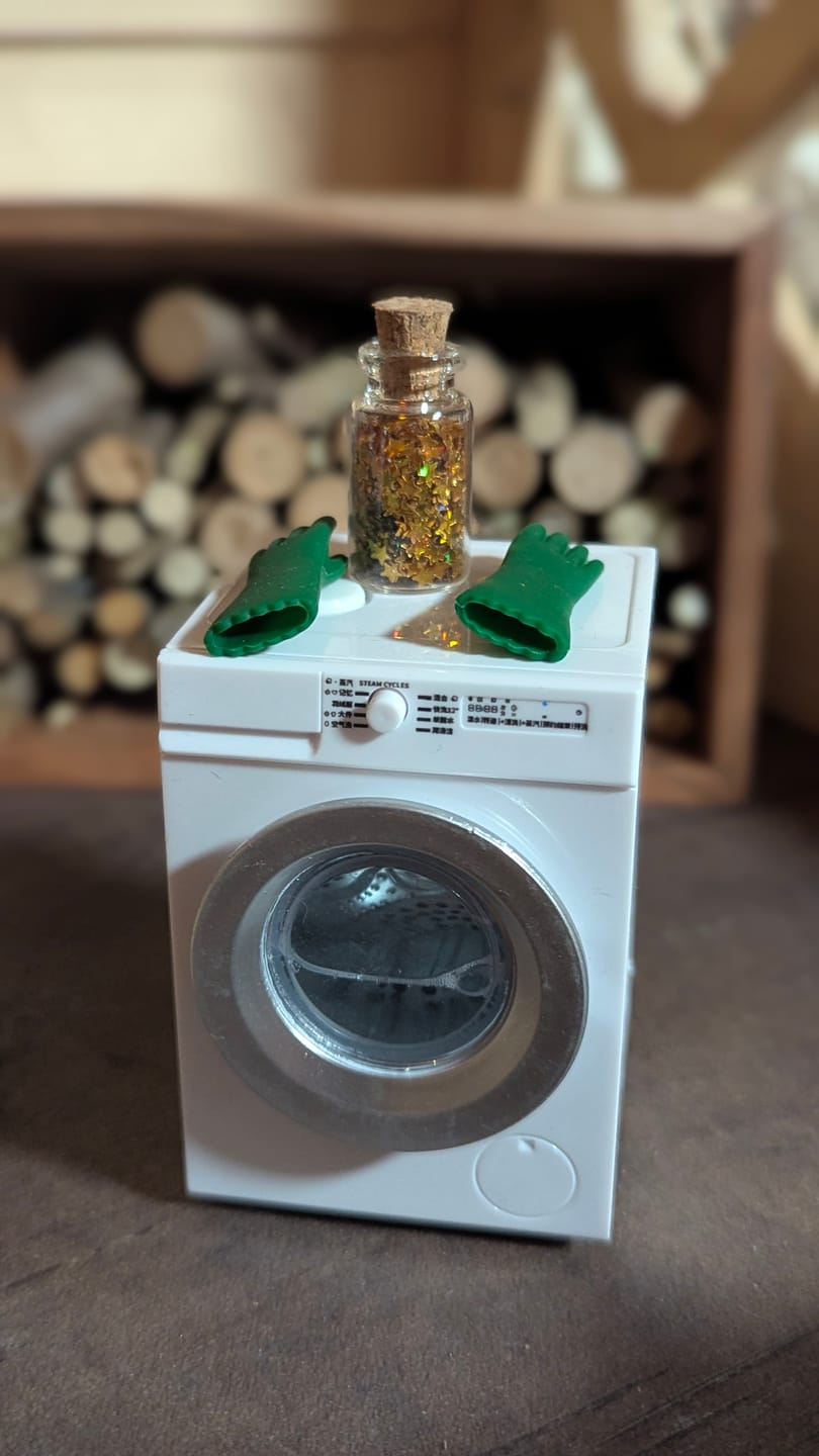 Customer photo review of Wichtel Waschmaschine – Set mit rotierender Trommel