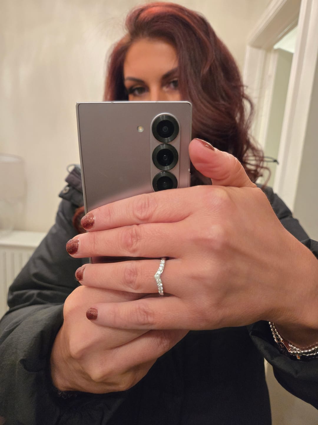 Customer photo review of Versa Stardust Lab Grown Wishbone Ring