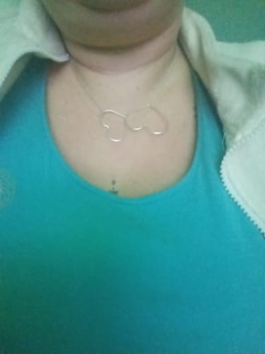 Customer photo review of Collier Coeur "Perle Entrelacé" Argent