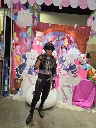 Customer photo review of Wuthering Waves Rover Long Black Hair Basic Wig