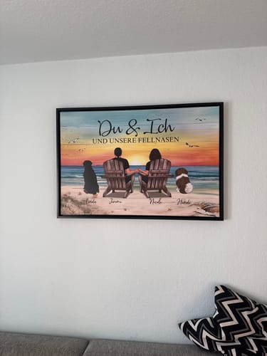 Customer photo review of Personalisierte Leinwand "Du und ich und unser Haustier"
