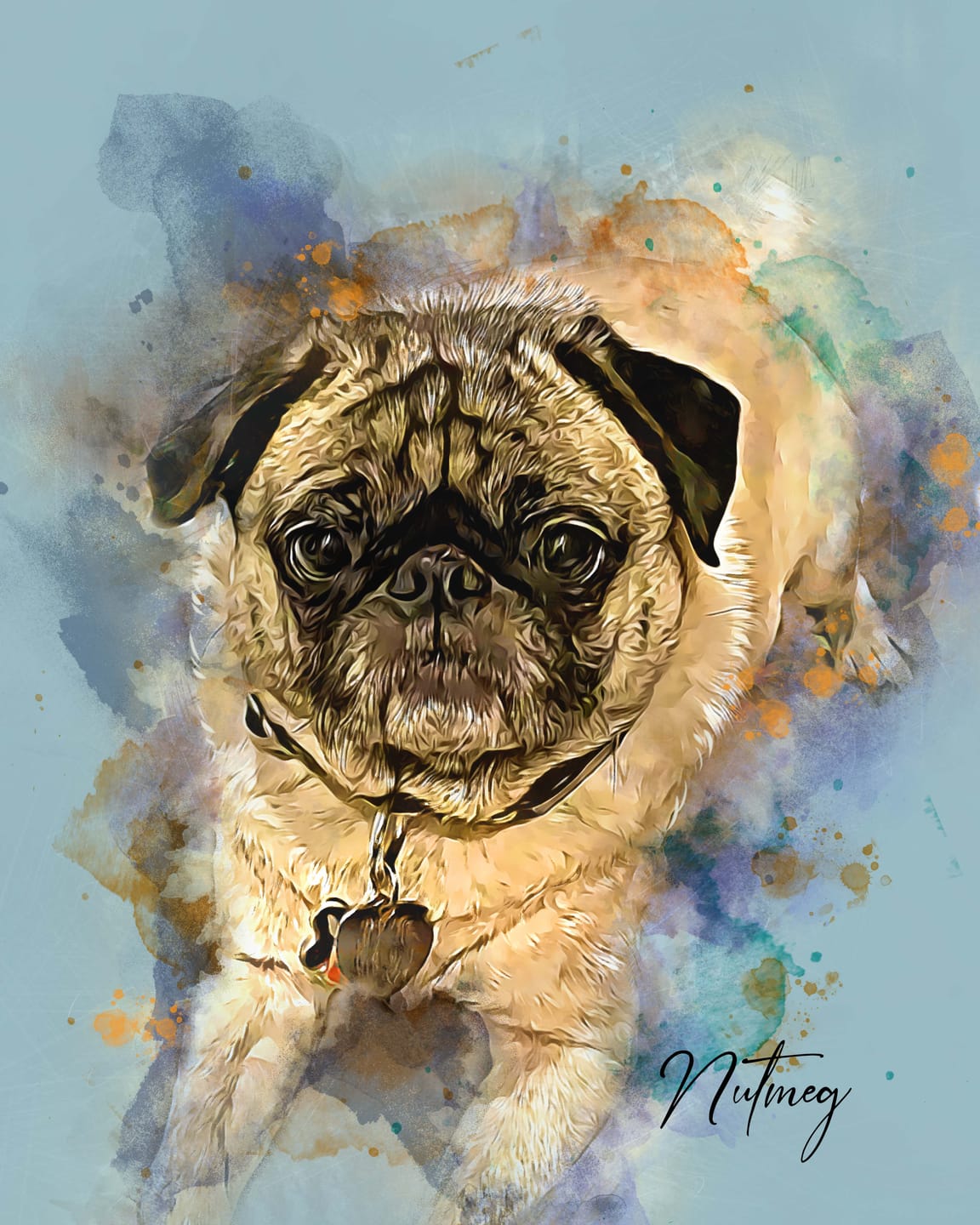 Customer photo review of Contemporary Neutral Style Watercolor Pet Canvas