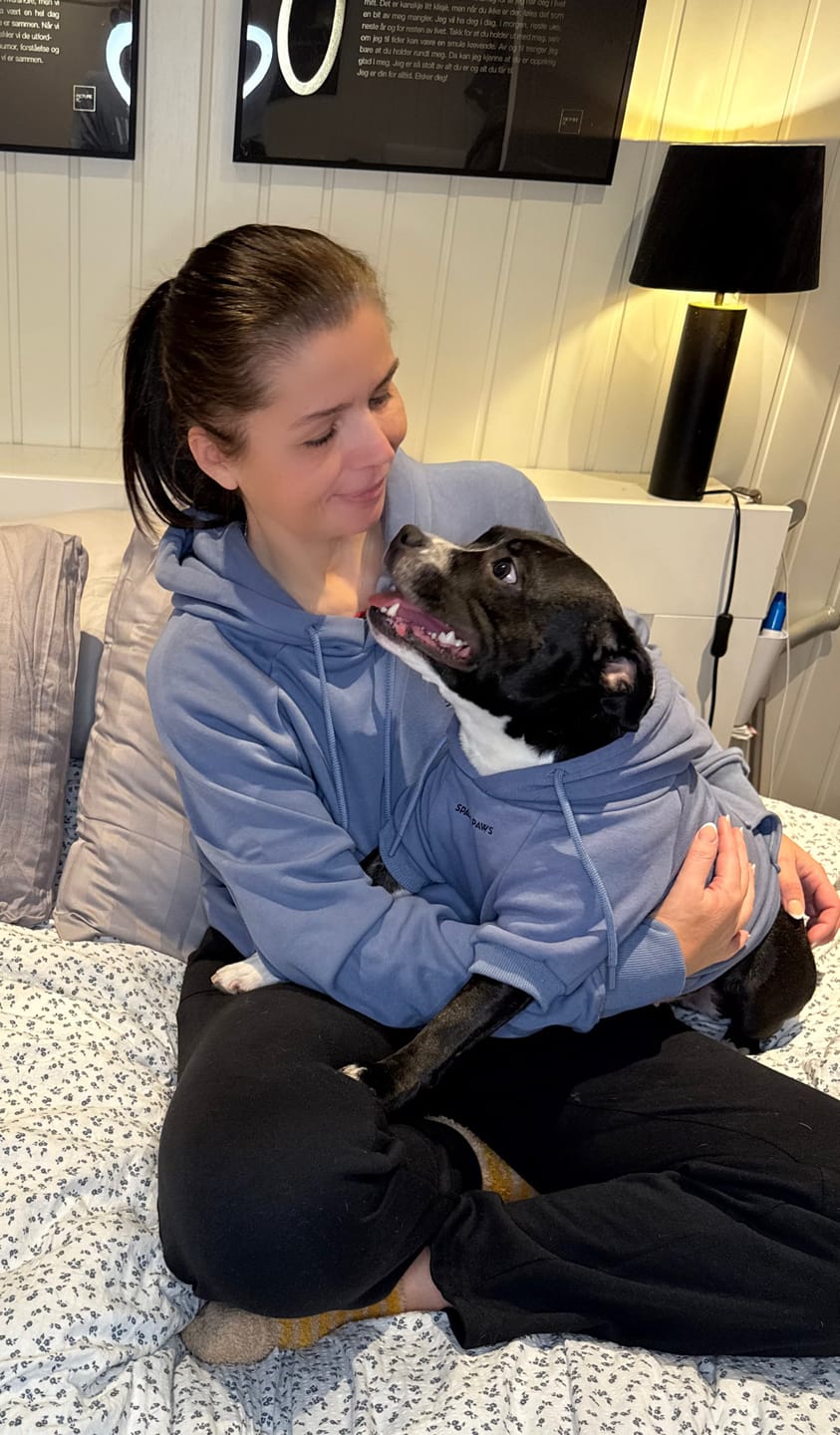 Customer photo review of Essential Human Hoodie - Slate Blue