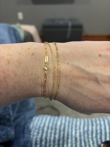 Customer photo review of diamond bezel birthstone