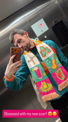 Customer photo review of Symbols of Éire Scarf | Aoife Cawley Art