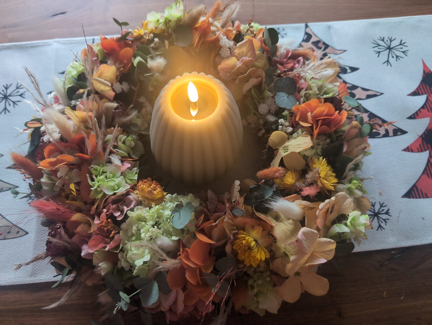 Customer photo review of 66 cm Vintage-Künstliche Hydrangeenstiele– Herbst- und Winterblumen