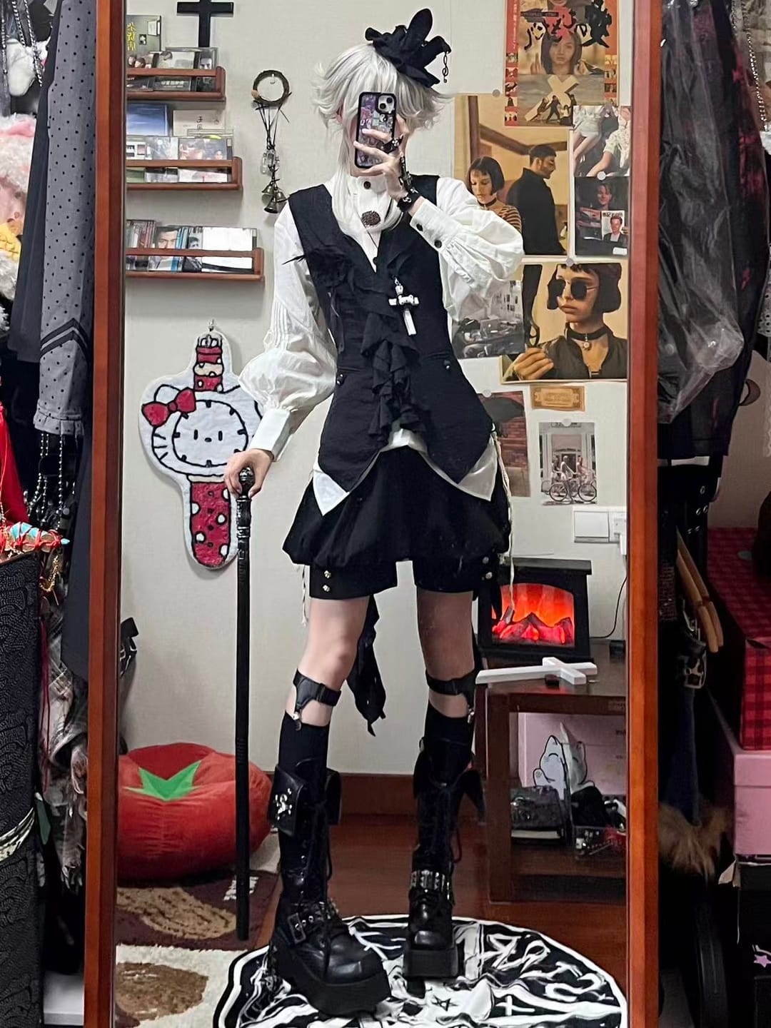 Customer photo review of INDULGE Ruffled Tie Deconstructed Vest
