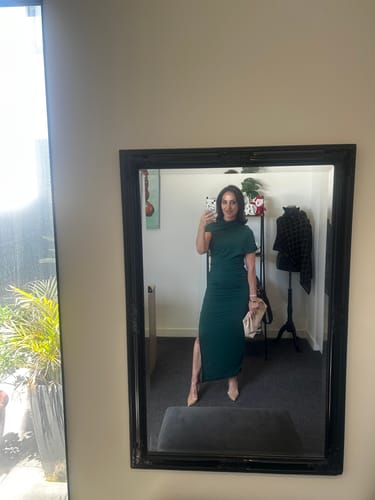 Customer photo review of Rhiannon Pump Vinylite & Beige Patent Leather