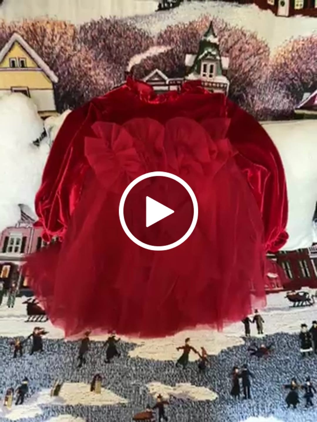 Customer video review of Dave&Bella Toddler Girls Cute Red Soft Turtle Cozy A-line Mesh Princess Dress
