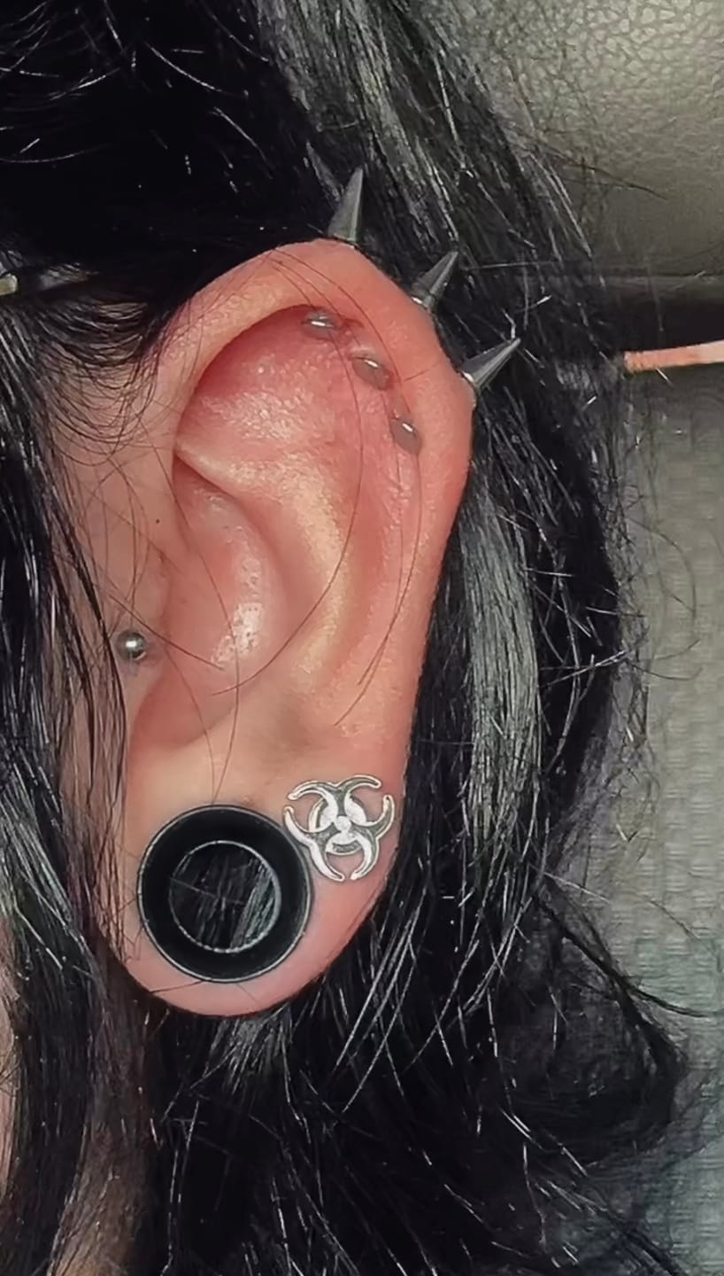 Customer photo review of BIOHAZARD STUD EARRING