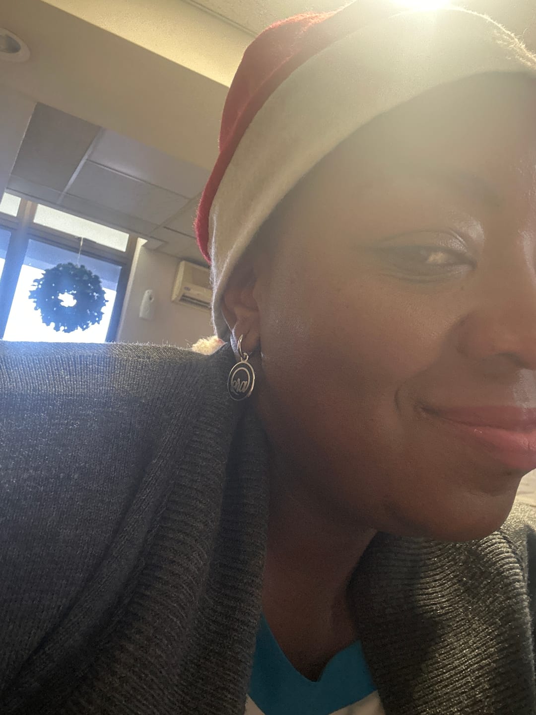 Customer photo review of Silver Diva Drop Earrings