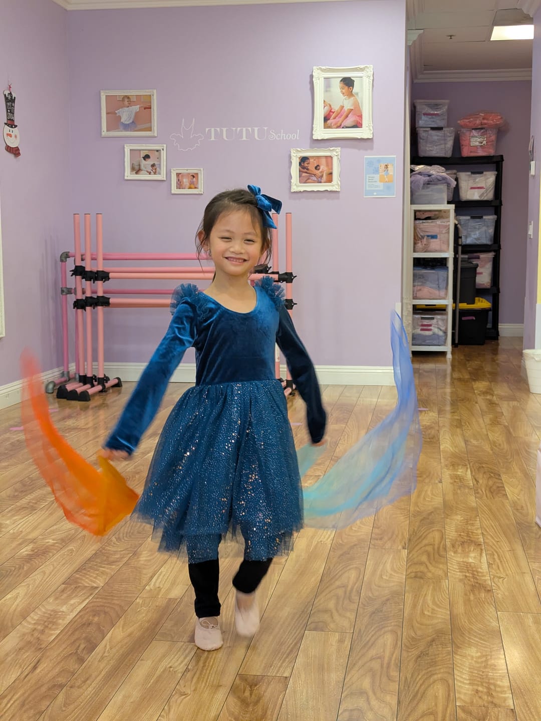 Customer photo review of Velour Ballerina Dress - Sparkling Sapphire (FINAL SALE)