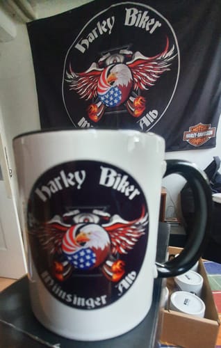 Customer photo review of TassenExpress - Becher Keramik Tasse mit Logo bedruckt 325ml Firmenlogo