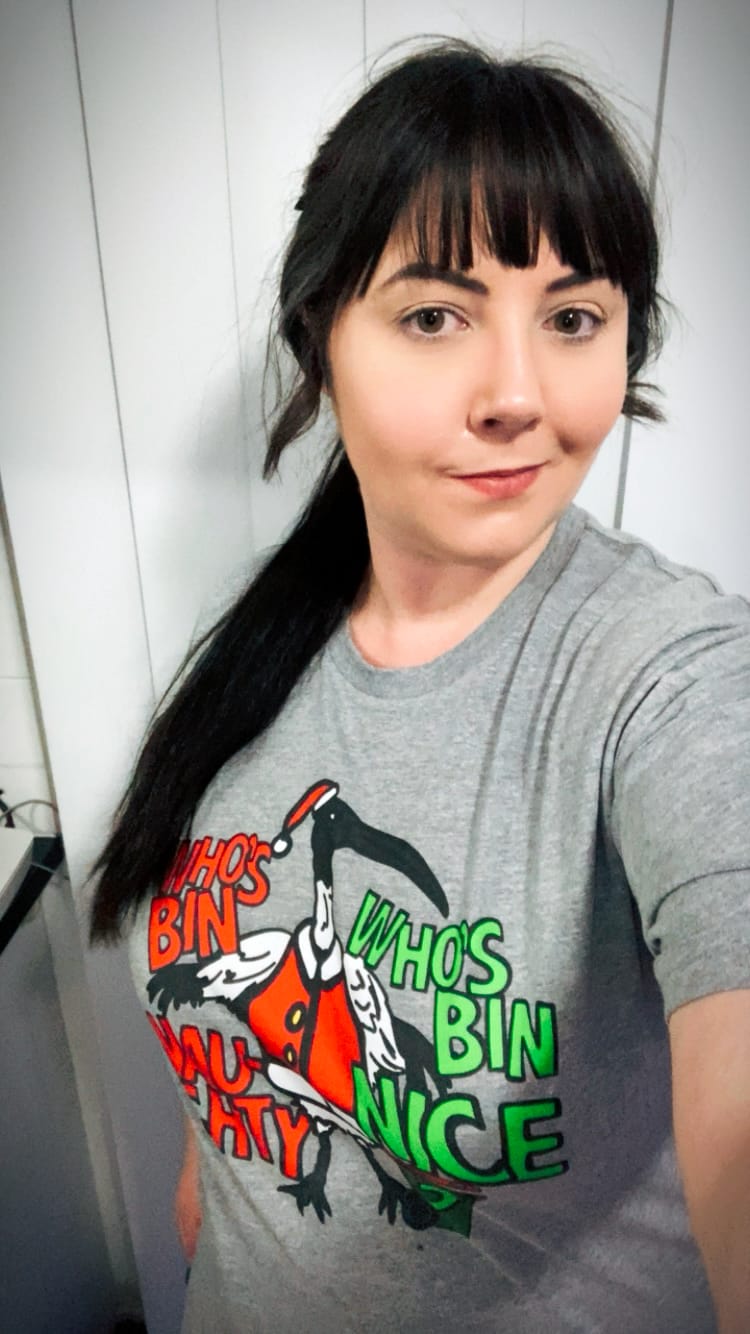 Customer photo review of Who's Bin Naughty? 🗑️🎅 - Men's T Shirt