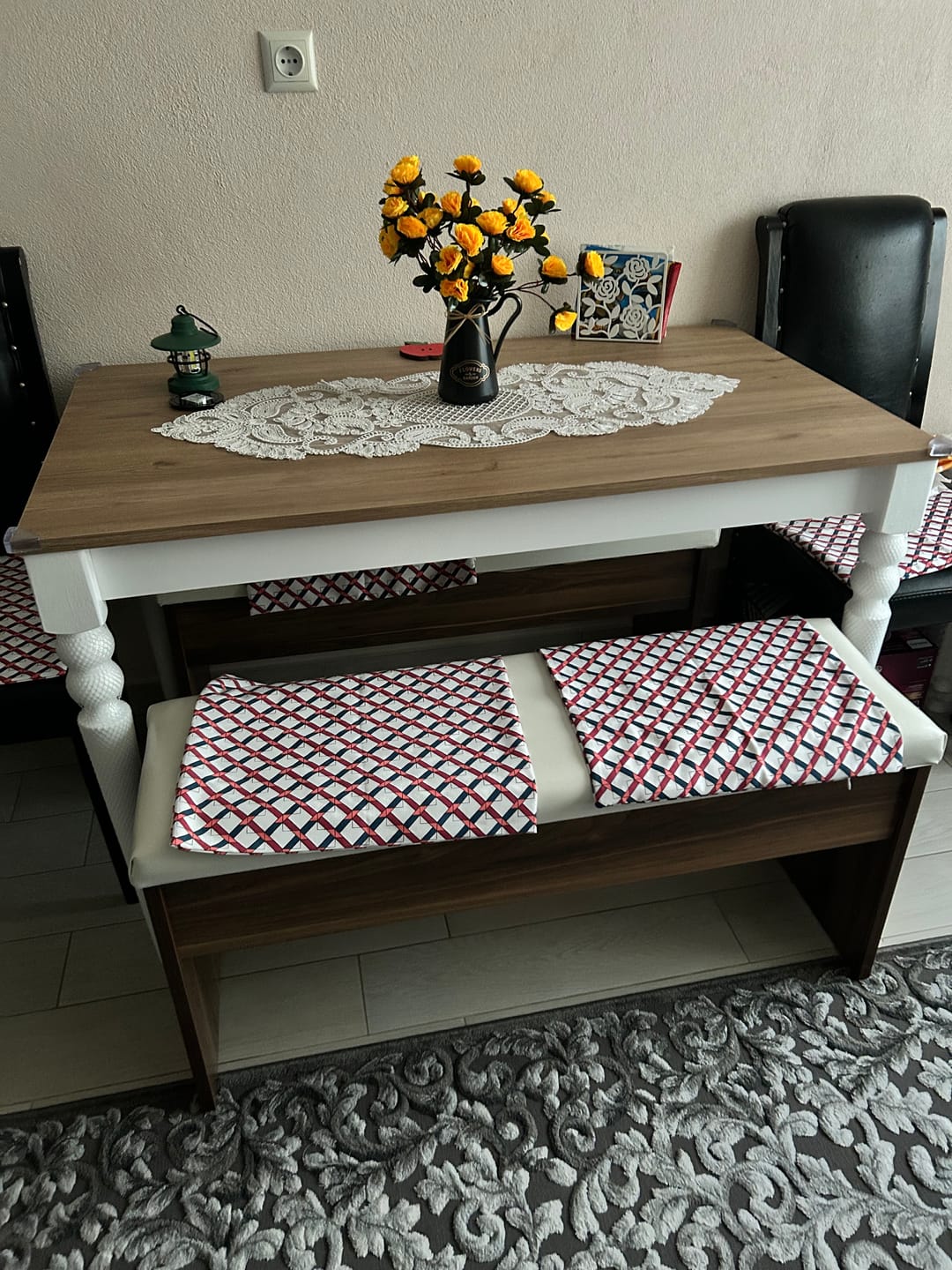 Customer photo review of Rani JA104 Mutfak Masası Yemek Masası Sepet Ceviz - Beyaz