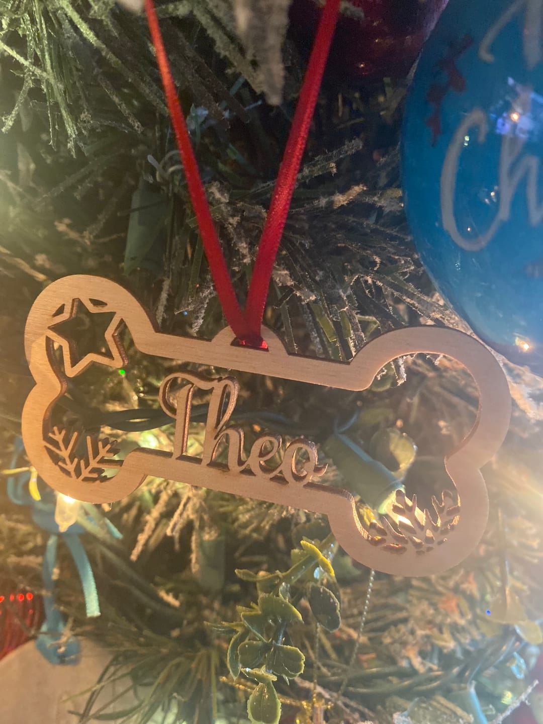 Customer photo review of Personalized Pet Christmas Ornament