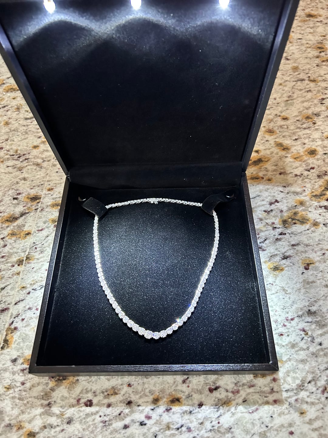 Customer photo review of 7 Carats Prong Set Natural Diamond Diamonds Necklace White Gold 14K