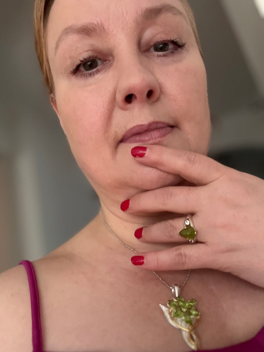 Customer photo review of Peridot Elven Star Pendant