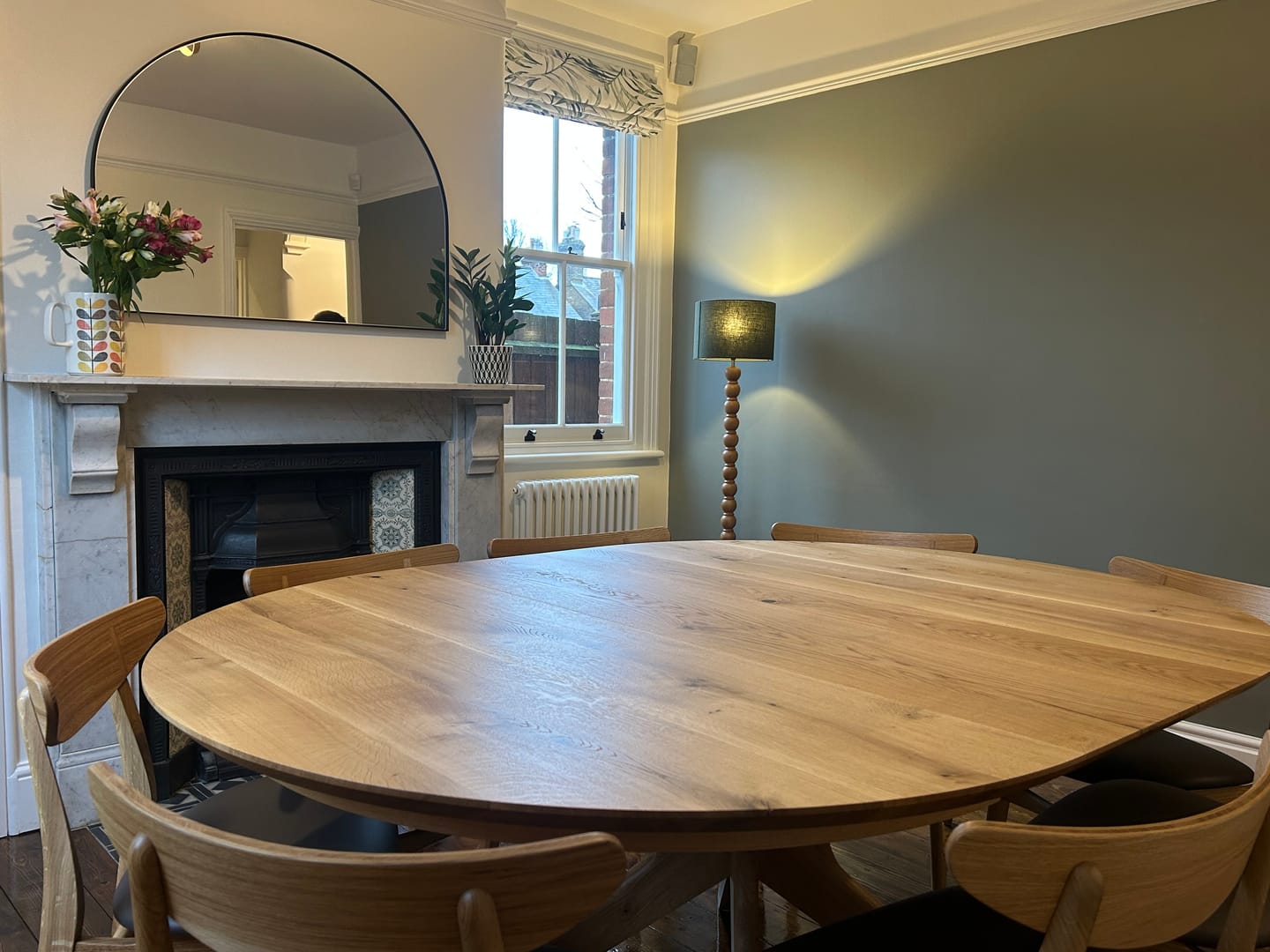 Customer photo review of Bibi Extendable Round Dining Table in Solid Oak