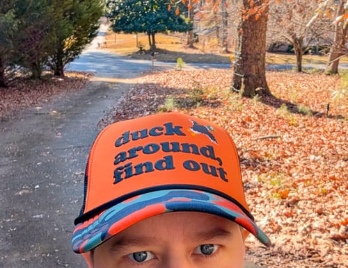 Customer photo review of SWAG - Duck Around, Find Out Trucker Cap