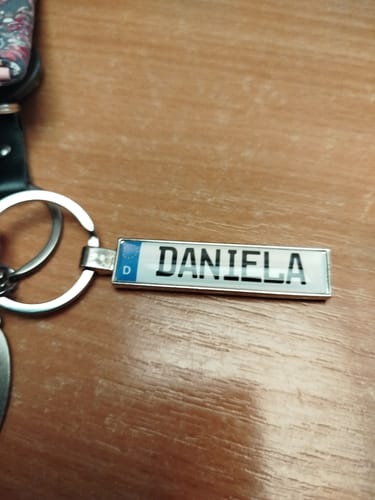 Customer photo review of Kennzeichen Schlüsselanhänger Mini Nummernschild Metall