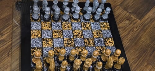 Customer photo review of 18x18x1.5" Full Size Deep Chess Board Silicone Mold With 1.75" Squares