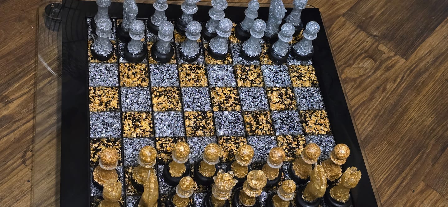 Customer photo review of 18x18x1.5" Full Size Deep Chess Board Silicone Mold With 1.75" Squares