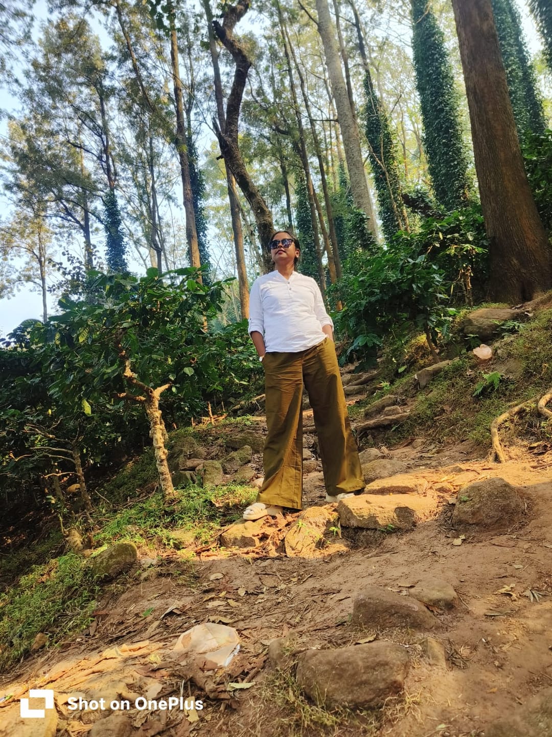 Customer photo review of Women Olive Green Airy Linen Wide Leg Pant