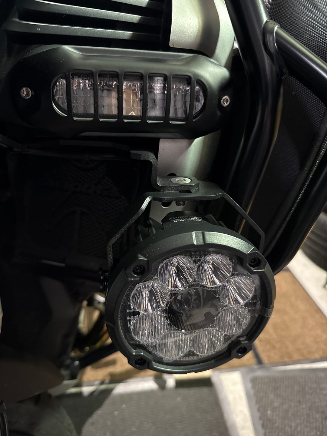 Customer photo review of Under Nose Mount for Motorcycle Lights