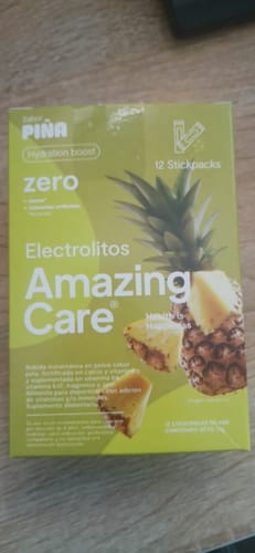 Customer photo review of Electrolitos Sabor Piña - Bebida Hidratante en Polvo 12 sticks