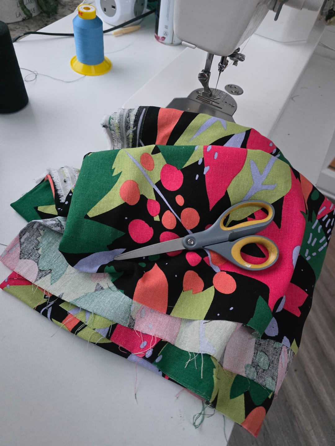 Customer photo review of Floral Funk on Black Linen Viscose Fabric