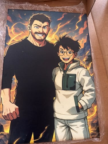 Customer photo review of Personalized Canvas - Portrait in Anime style