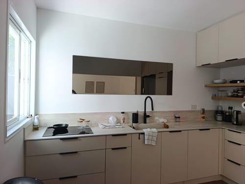 Customer photo review of מראה ברונזה ללא מסגרת לפי מידה