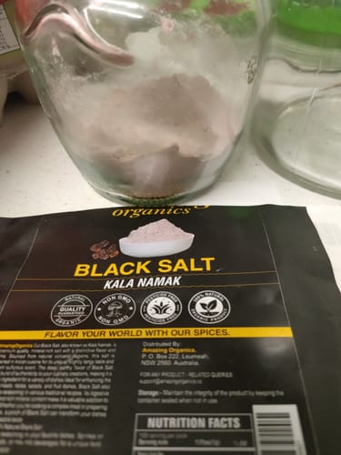 Customer photo review of Black Salt Powder (Kala Namak) 3.5ox(100g)  Unrefined, Pure and Natural | Vegan | Gluten Friendly
