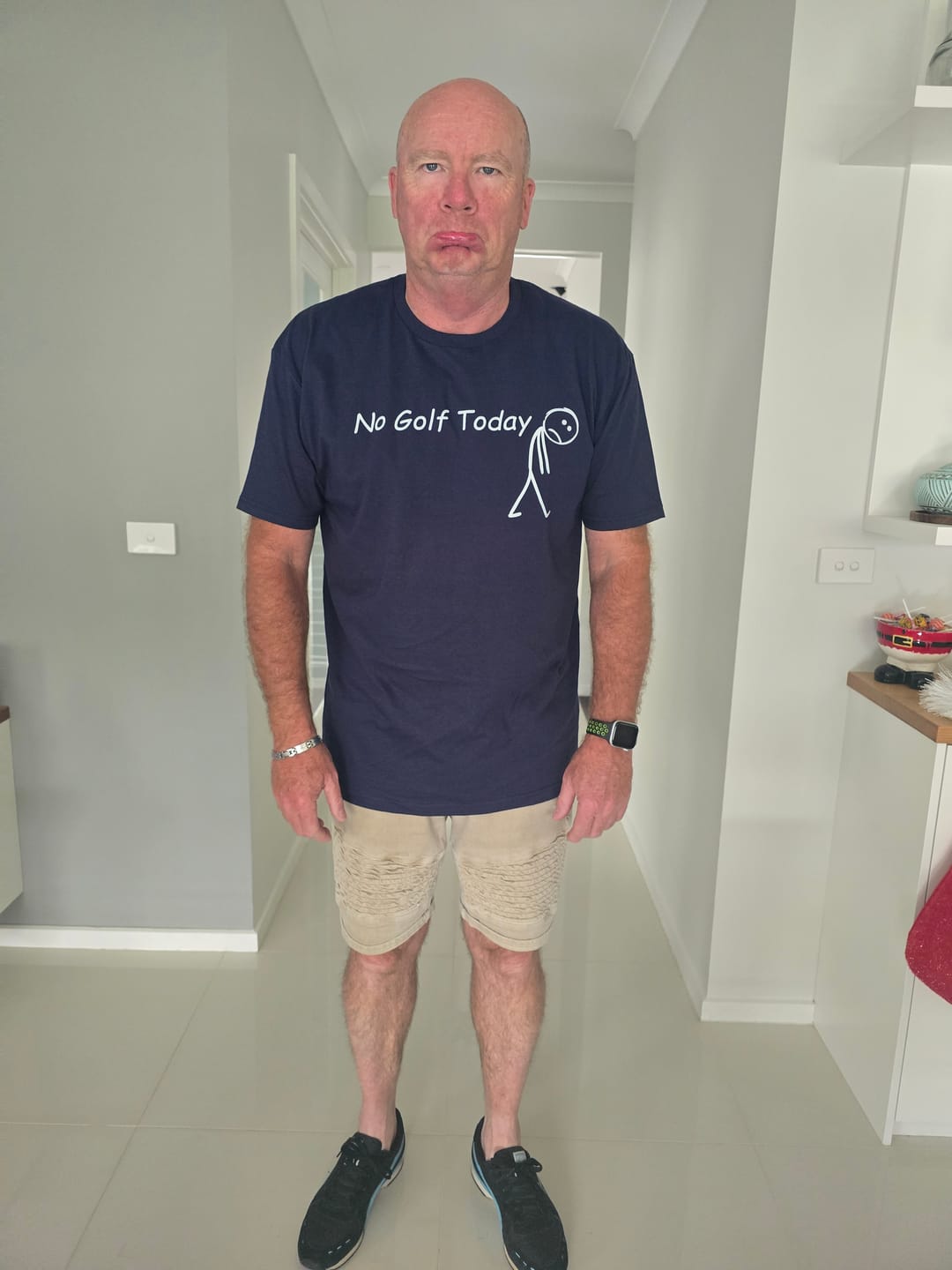 Customer photo review of No Golf Today T-Shirt AU