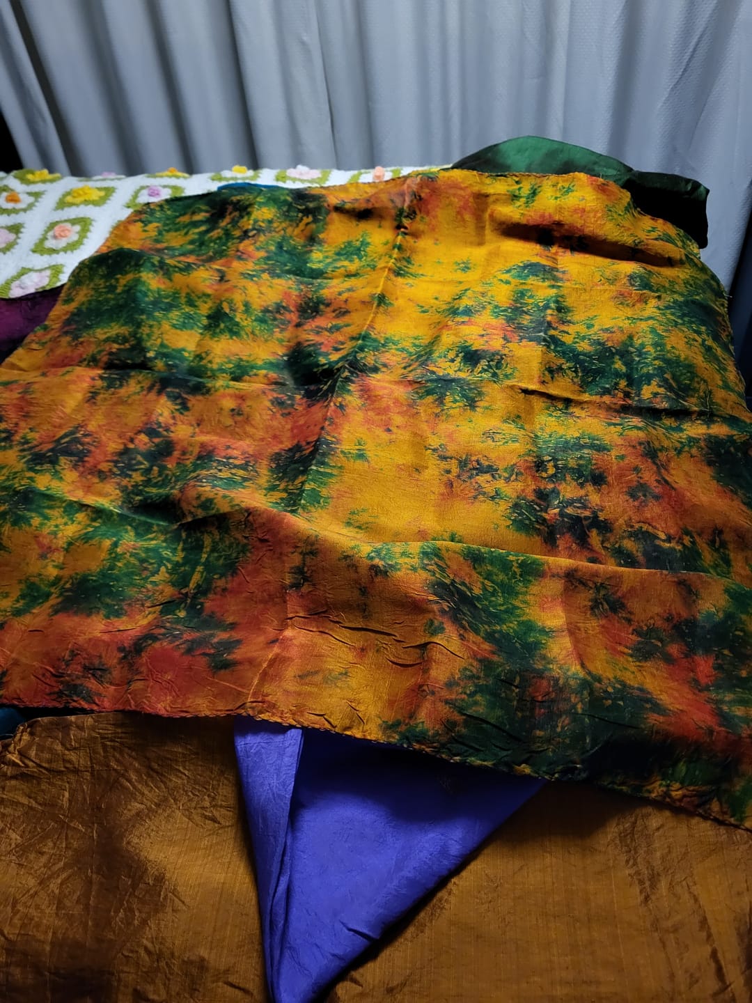 Customer photo review of Pure Silk Scarves Bargain Bundle (20 scarves)