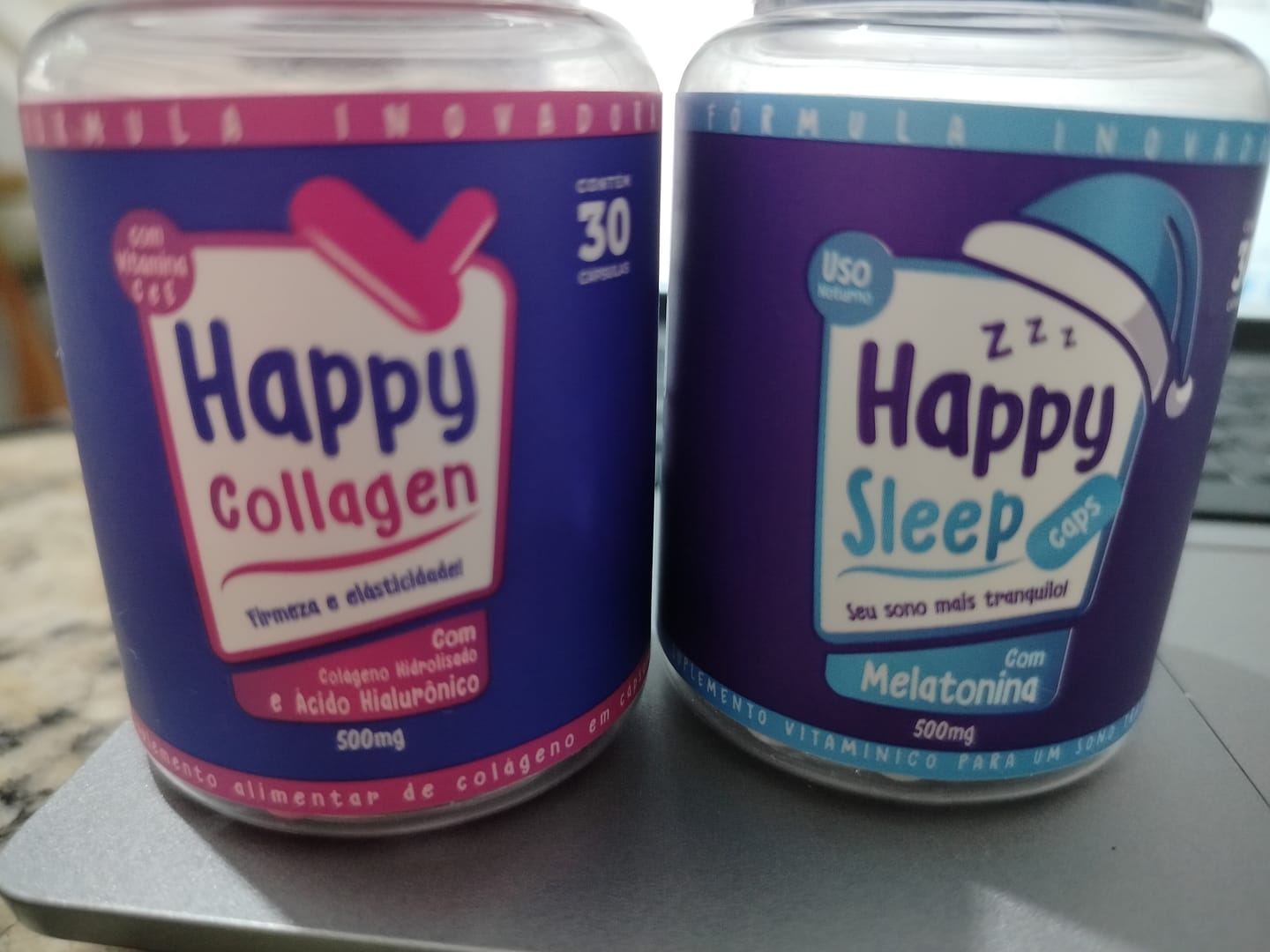 Customer photo review of Melatonina Happy Sleep 2 Potes
