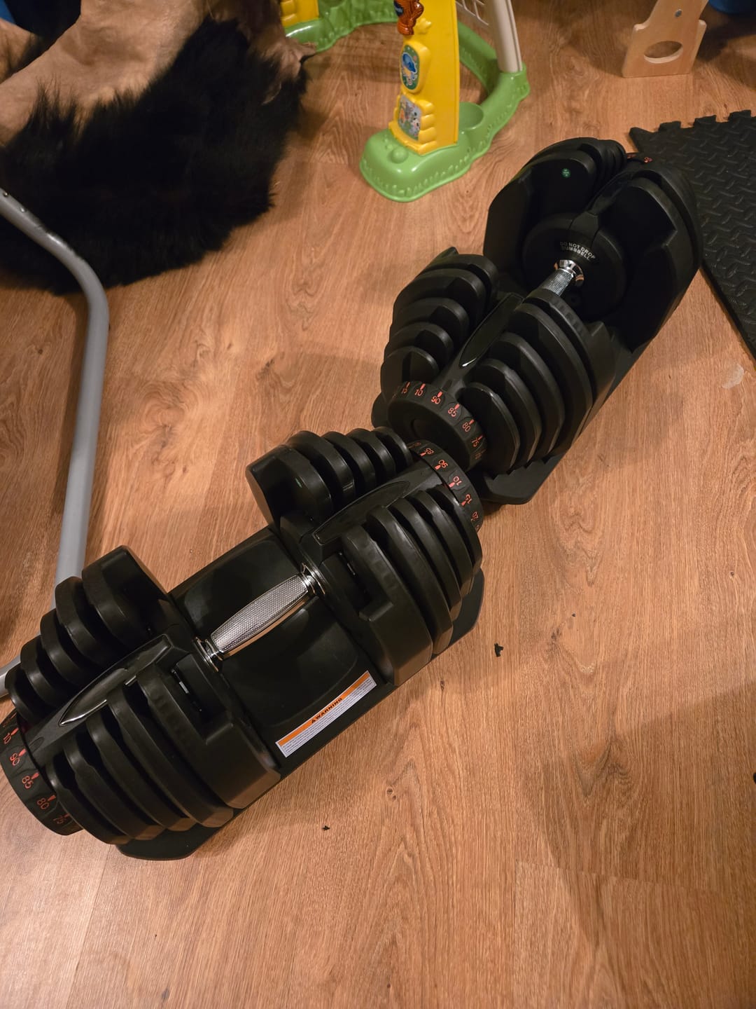 Customer photo review of Ensemble de 2 Haltères Ajustables (10 à 90lb)