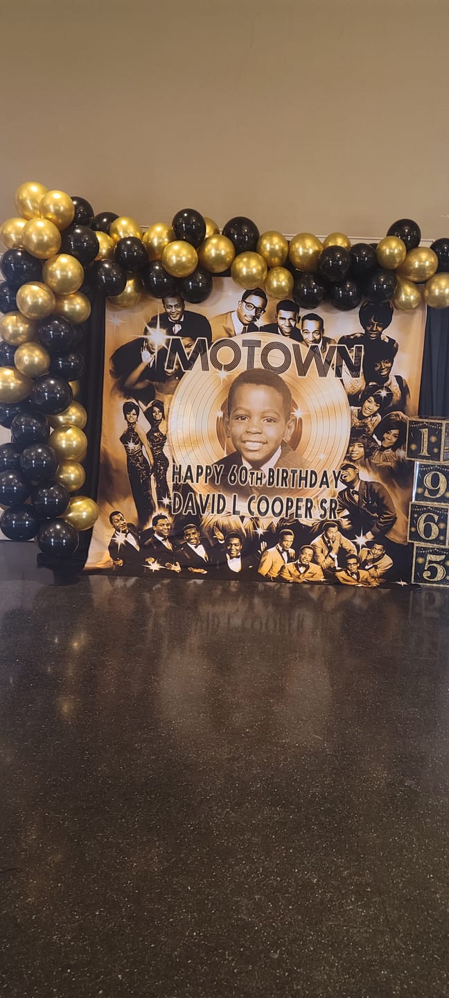 Customer photo review of Motown Photo Backdrop