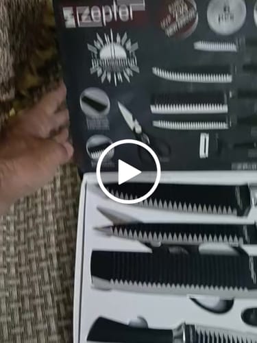 Customer video review of Zepter 6 in 1 Kitchen knives set with peeler & Scissor - Made for Europe - Poland Lot Import