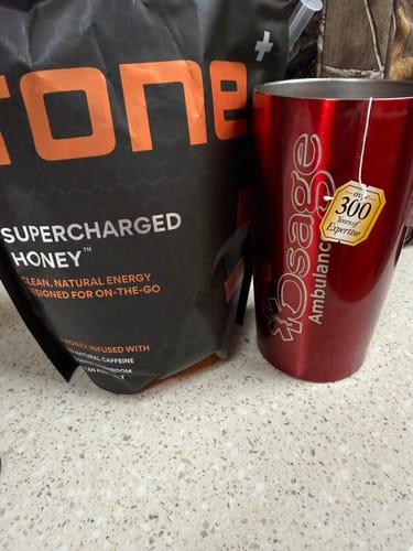 Customer photo review of 100mg Caffeine - TANGERINE - SuperCharged Honey (20-Pack)