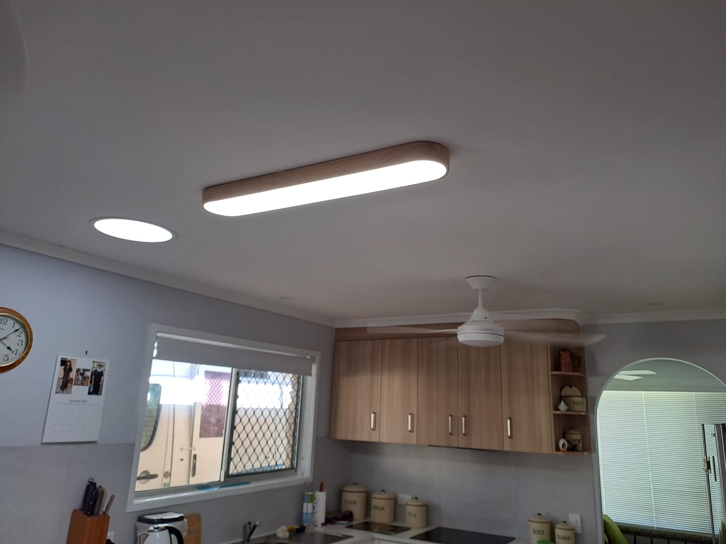 Customer photo review of Nordic 1-Light Oval Shape Led Ceiling Flush Mount With Wood Accent