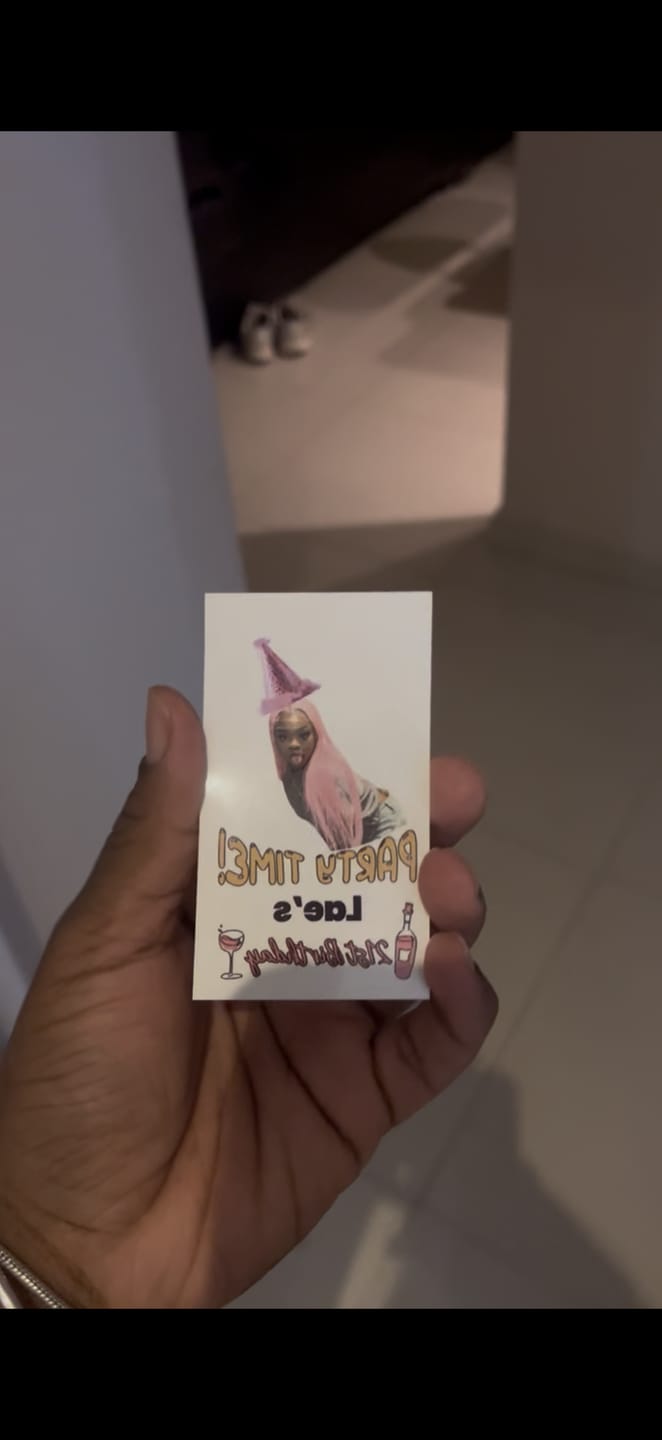 Customer photo review of Pink Party Hat