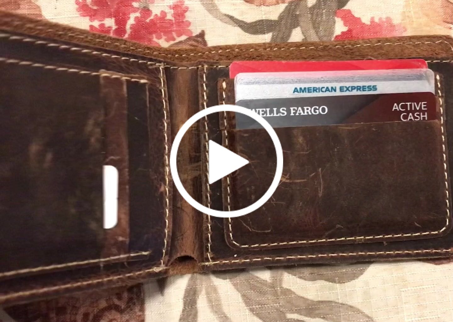 Customer video review of Brown Full Grain Leather Minimalist Wallet