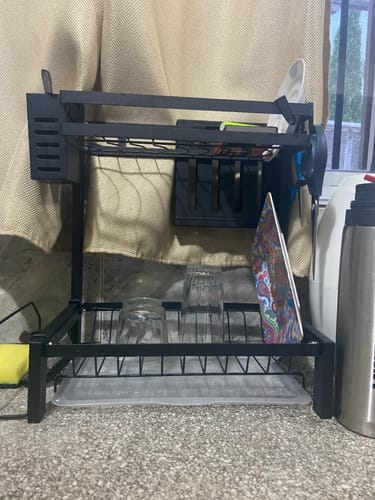 Customer photo review of Escurridor de cubiertos y vajilla dos pisos